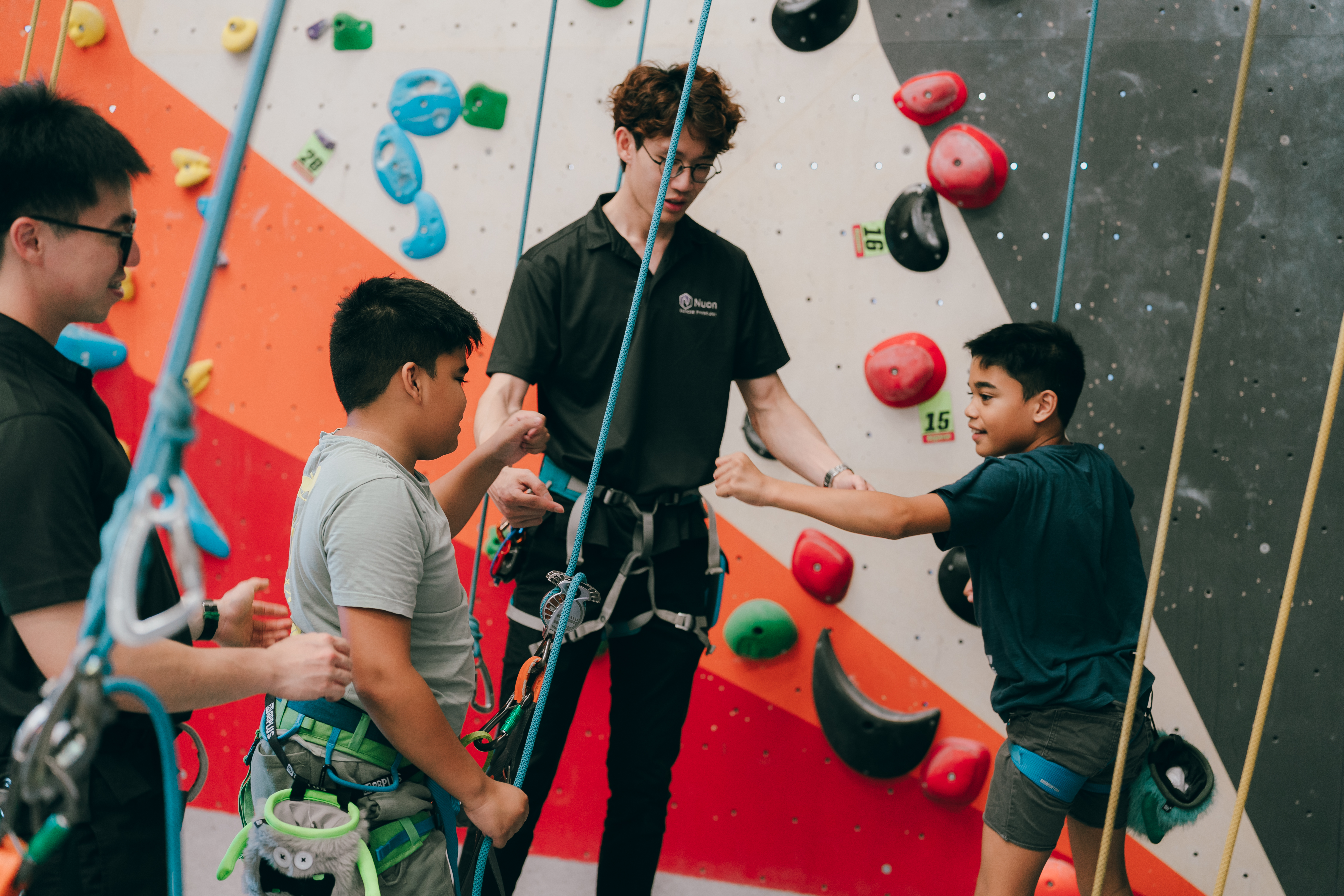 Group climbing therapy session